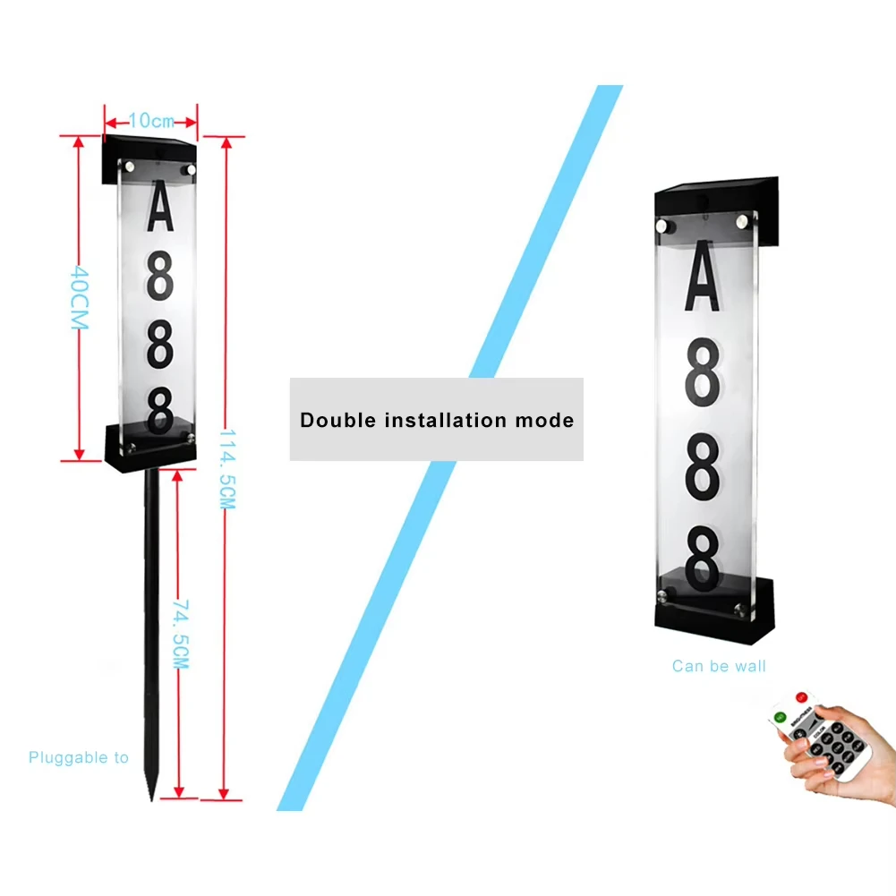 Солнечная светодиодная лампа уличный номер дома дверная табличка цифровые