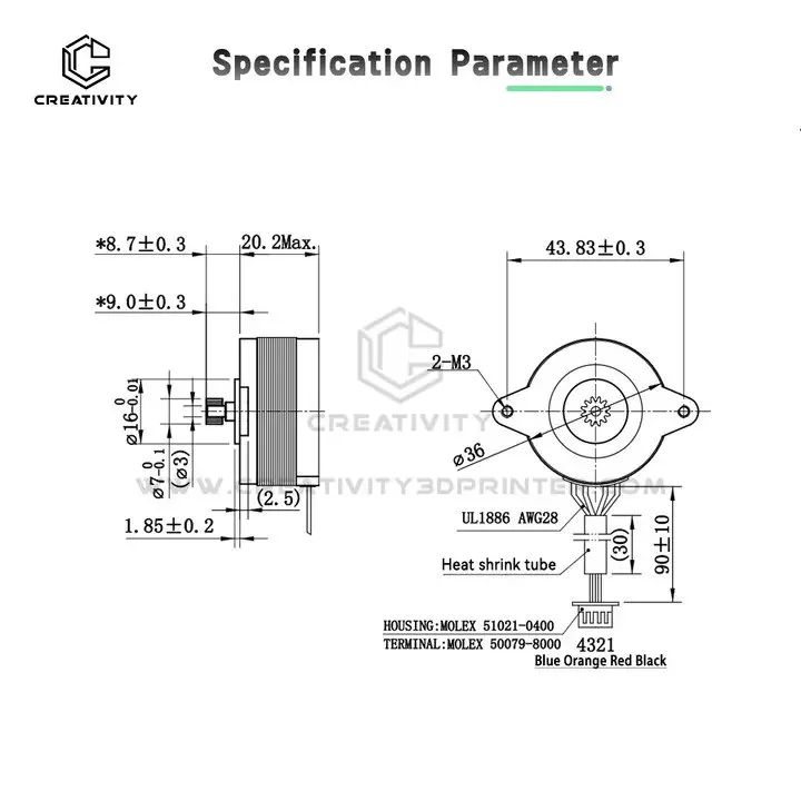 Новый Экструдер K1C шаговый двигатель 360-градусный пресс 12 зубьев круговой для