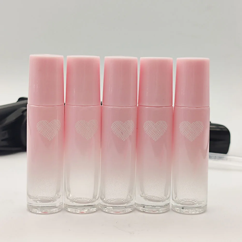 

24Pcs/lot 10ml Roll On Glass Bottle Pink Roller Bottle Empty Essential Oil Bottle Container Vial For Aromatherapy Fragrance