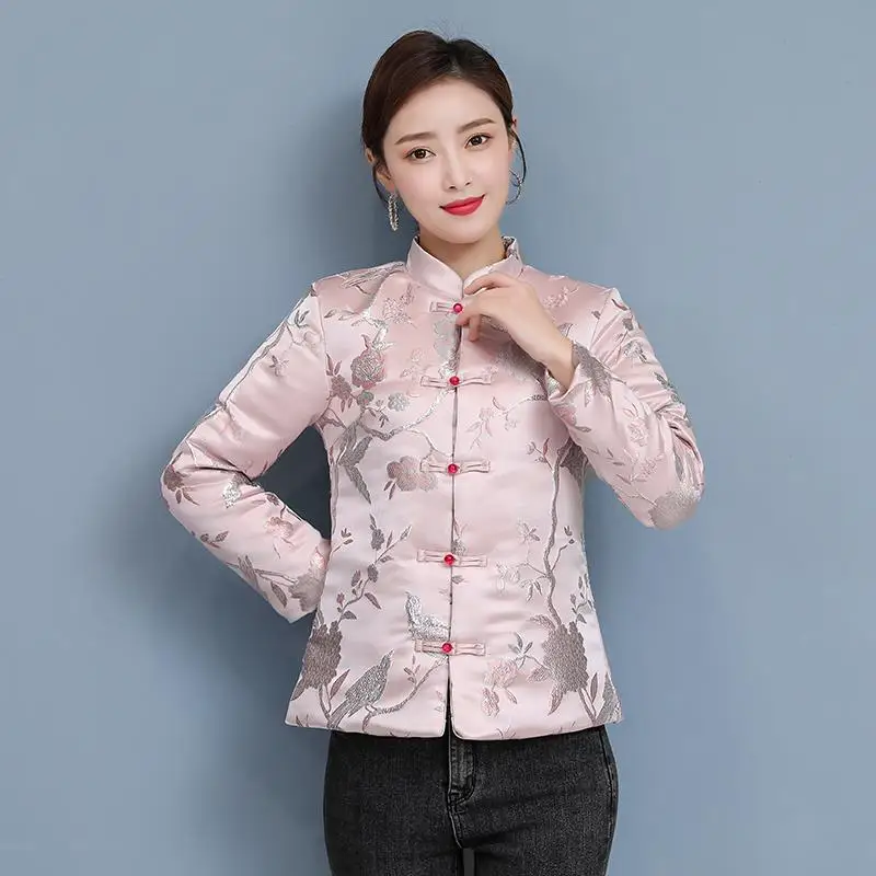 Короткая хлопковая куртка в китайском стиле осенне-зимняя одежда для молодых