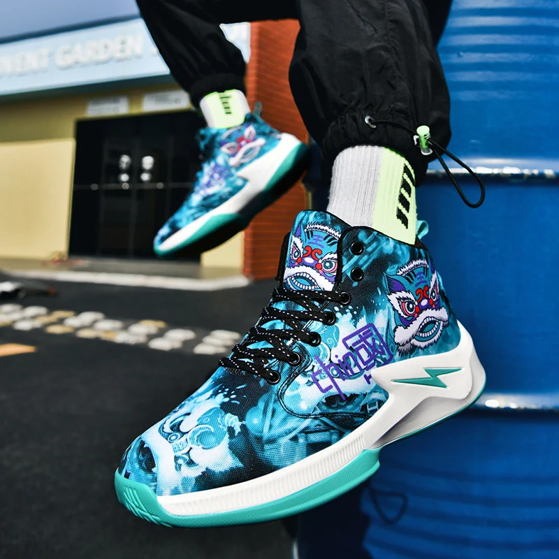 QQ-M983 2023 New Mens Basketball Sneakers Non-Slip Training Sports Shoes Wearable ForMotion Basketball Shoes for Kids