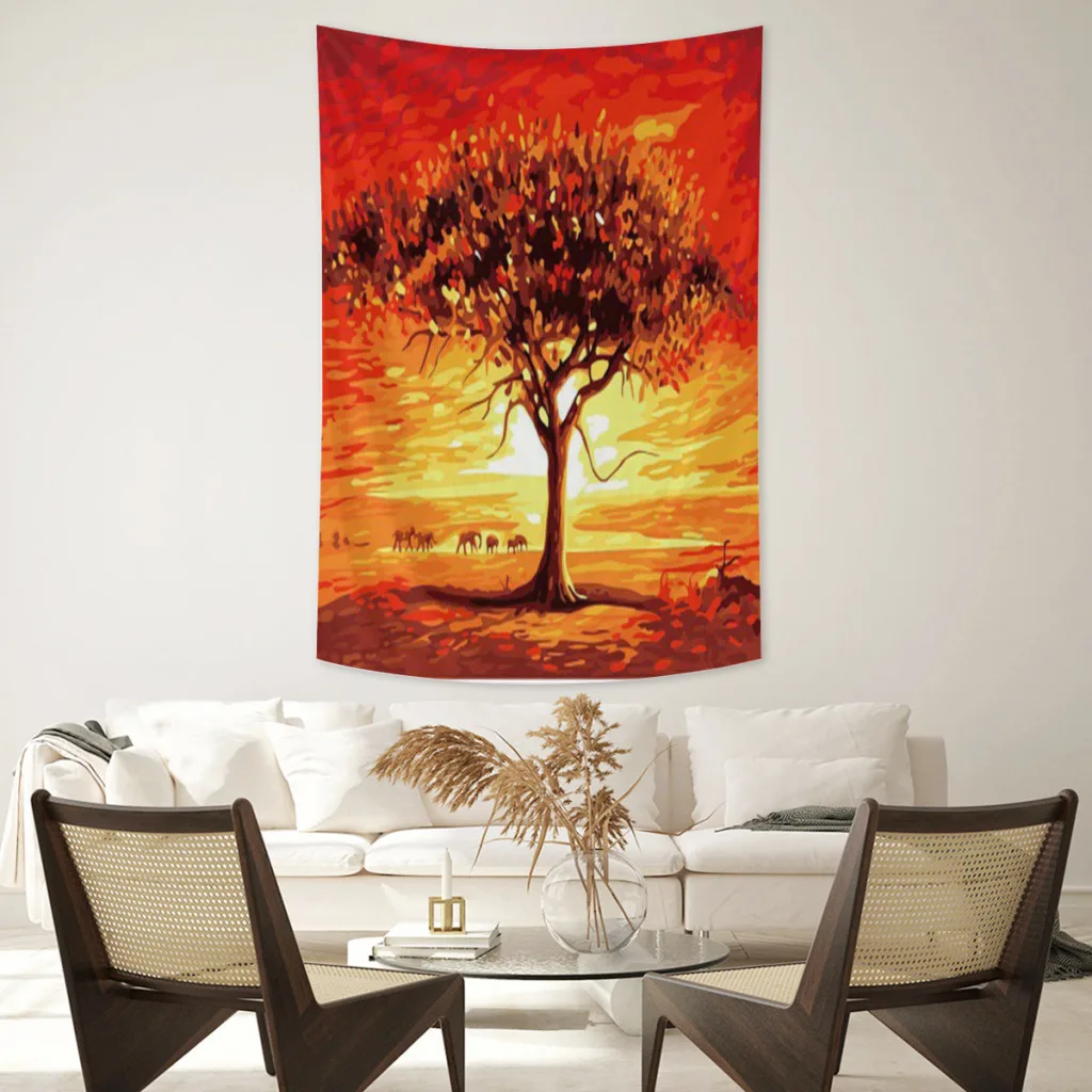 

Sunset-Elephants-Tapestry Fabric Macrame Wall Hanging Beach Room Decor Cloth Carpet Yoga Mats Sheet Sofa Blanket shower curtain