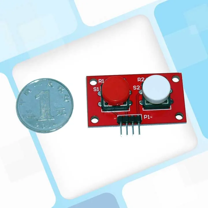 

KEY-X2 Single-chip Microcomputer Expansion Electronic Building Blocks Two-digit Color Large Button Module Button Module