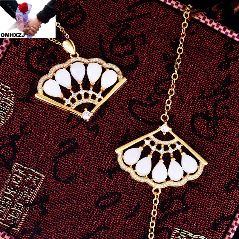 

Ожерелье и браслет OMHXZJ из 18-каратного золота с фианитами