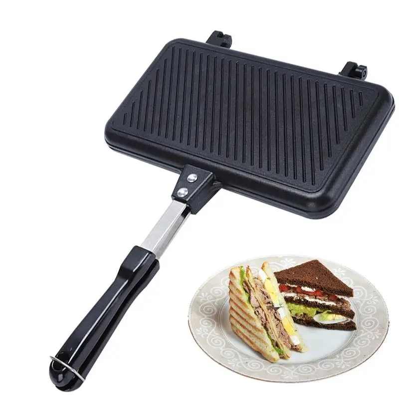 

Double Sided Sandwich Pan Non-stick Breakfast Sandwich Maker Breakfast Machine Barbecue Steak Frying Oven Kitchen Cooking Tools