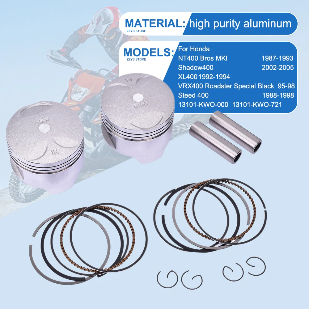 Комплект поршневых колец для мотоцикла Honda VRX400 Roadster Special Black VRX 64 25 Steed400 Steed 5 2