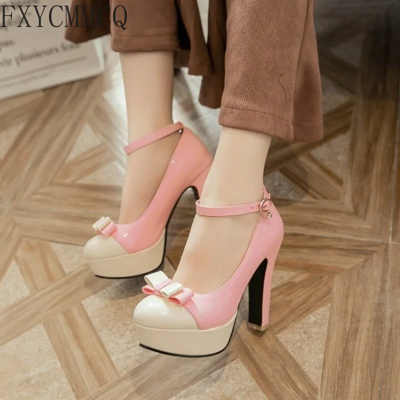 FXYCMMCQ 2022 Popular Women's High Heels Fashion Comfortable Sweet Bow Women's Shoes X2158