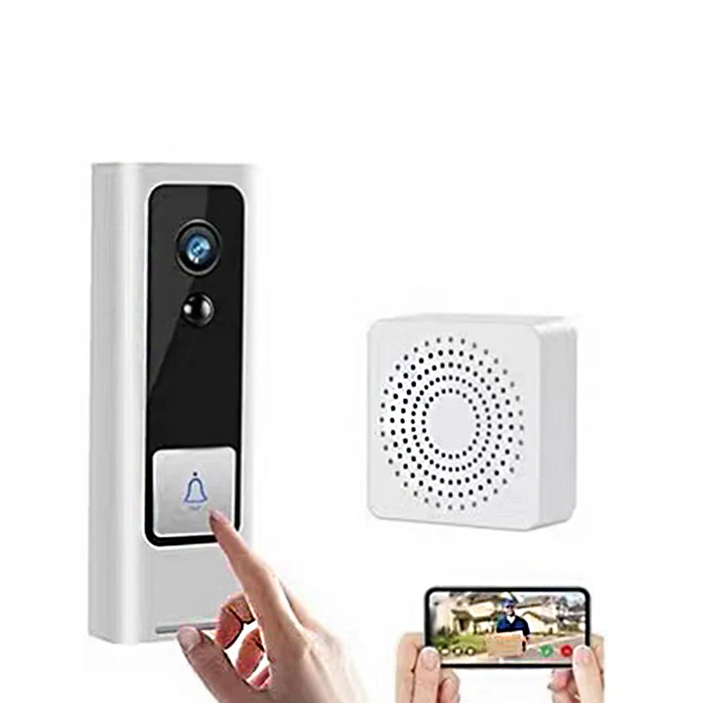 

Smart Doorbell with Chime Wireless Intelligent Visual Bell Vision Peephole Intercom Audio Button Bells Home Outdoor