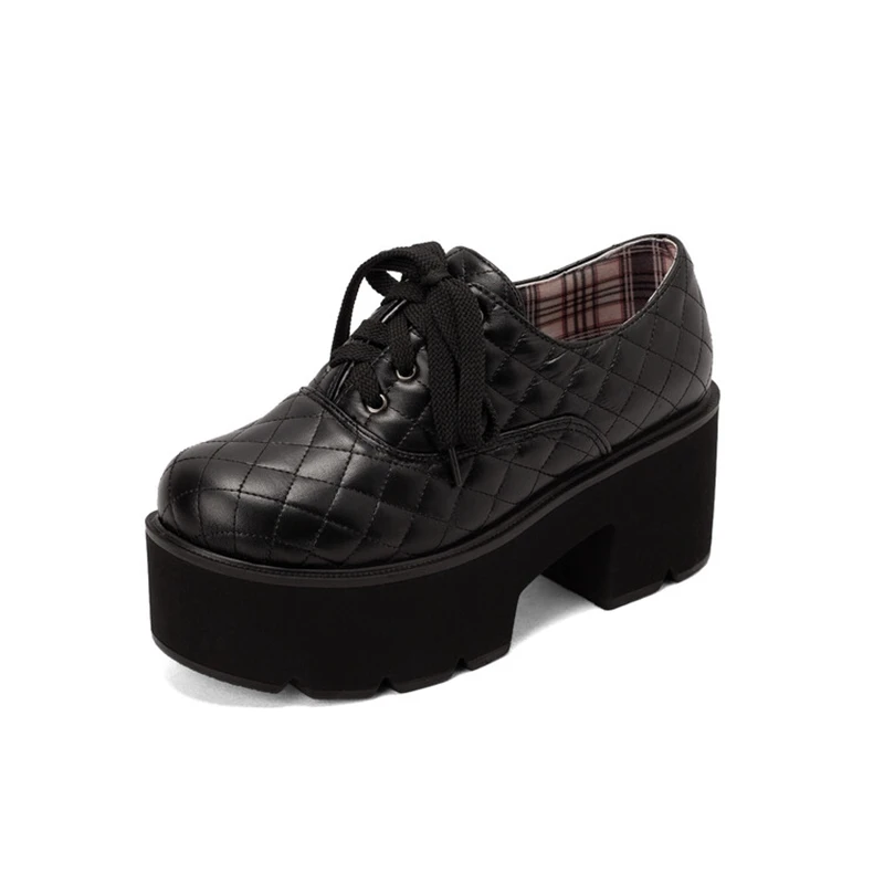 

Женские туфли на танкетке, со шнуровкой, на толстой подошве