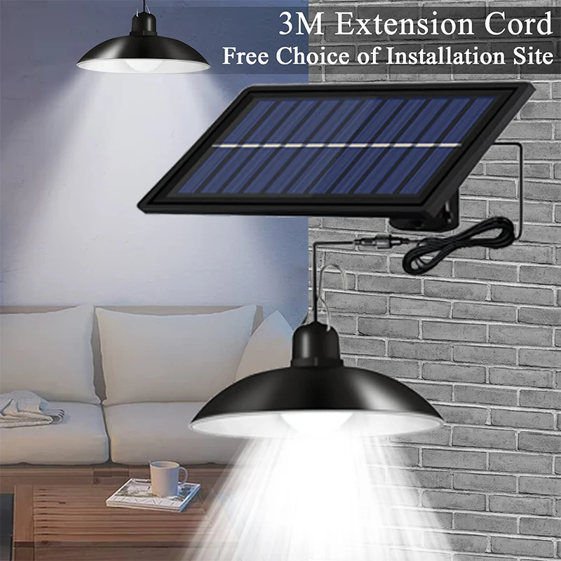 

Solar Pendant Light Single Or Double Head Waterproof Solar Lamp With remote Control Lighting Suitable for Courtyard Garden Lawn