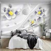 custom mural wallpaper modern simple 3d flowers wall painting living room tv sofa bedroom home decor art papel de parede 3d sala