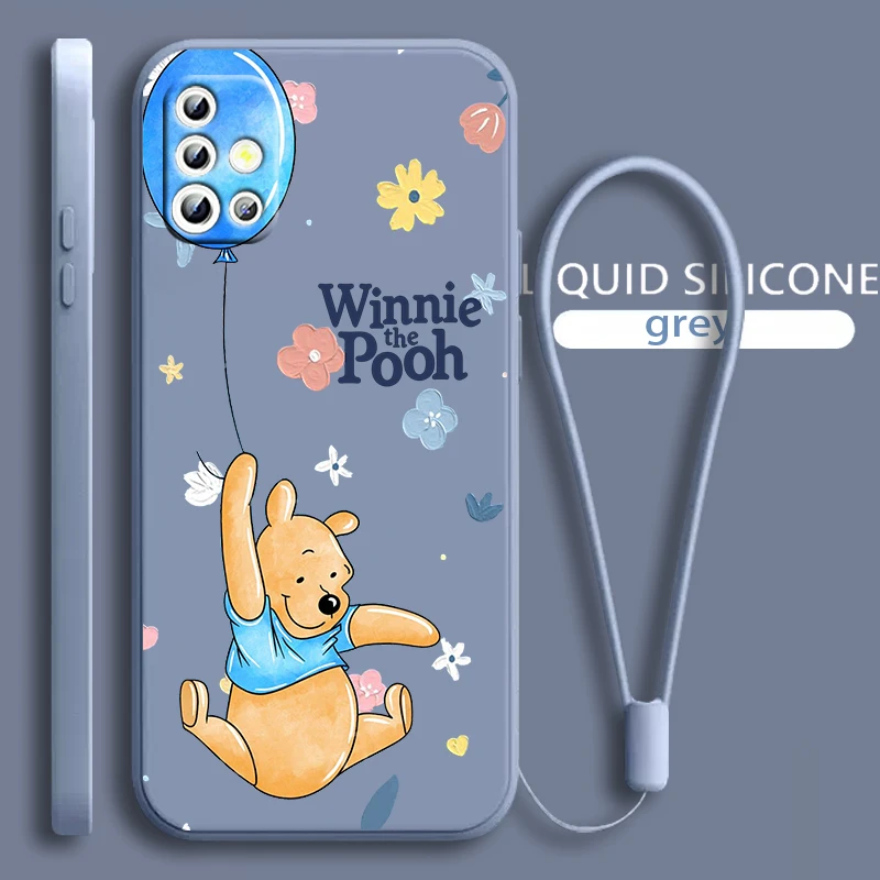 

Winnie the Pooh Anime For Samsung Galaxy A71 A51 A81 A91 A41 A31 A21S A11 A01 A50 A30 A20S Liquid Rope Phone Case Coque Capa