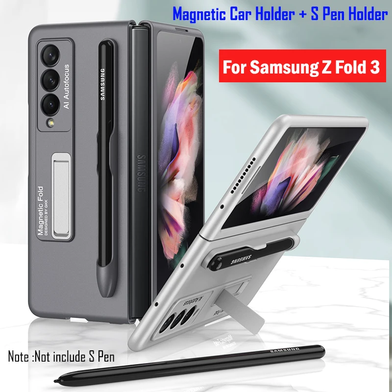 

Чехол для Samsung Galaxy Z, складной чехол для телефона с S-образным слотом для ручки для Samsung Z, складной 3 чехол с держателем для ручки, магнитный дер...