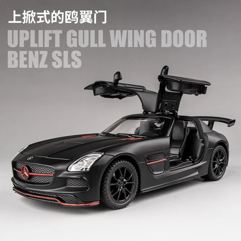

Toys 1:32 Car Toys Model for Mercedes Benz SLS AMG Alloy Model with Light and Sound Door Open Pull Back Model Best Collection Gi