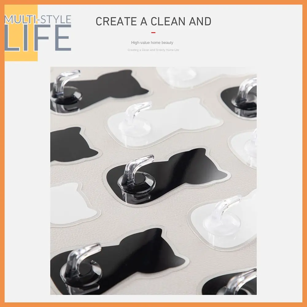 

Wardrobe Bag Key Hanger Hook Wall Hanging 4 Pack Towel Holder Rack No Punch Seamless Cat Hook Bathroom Door Tool Behind-door