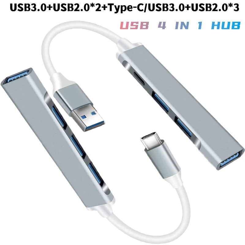 Высокоскоростной USB-разветвитель 4 в 1 док-станция с портами USB 3 0 типа C зарядный