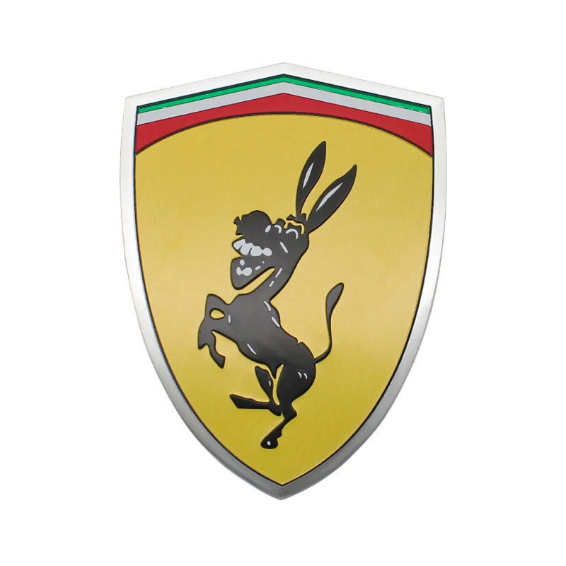 

1 шт. 3D алюминиевый значок автомобиля, наклейки для украшения окна багажника, наклейки для Ferrari Farah, эмблема осла, автоаксессуары