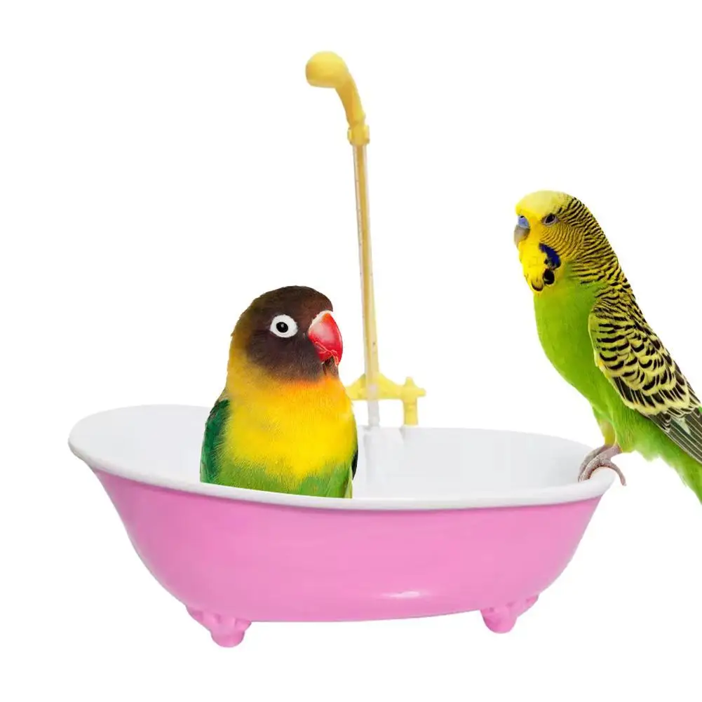 

Pet Parrot Bathtub Electric Shower Summer Bird Bathing Tub Plastic Feeder Bowl Parrot Bird Bath Shower Accessories