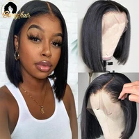 swag hair straight bob lace front wig human hair wig short wig pre plucked 8 16 inch brazilian 180 density wig for woman
