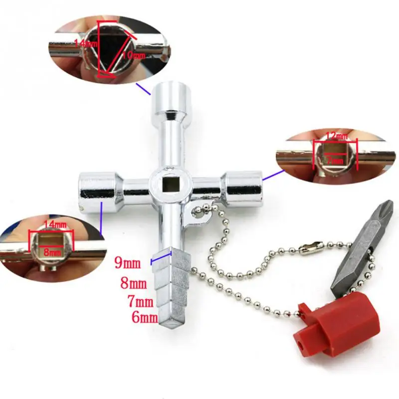 

Universal Electrical Cabinet Triangular Switch Cross Wrench Multifunction Key Wrench Plumber Train Elevator Square Accessories