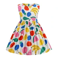 2022 new arrival baby girl dress sleeveless flower print cotton casual wear kids clothing childrens wear summer 2 7 years