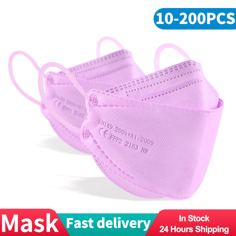

10 - 200 PCS Face Mask Solid Color Embroidery Fabric Facial for Mask mascaras Halloween Cosplay Masque Noir Mascherine（Purple）