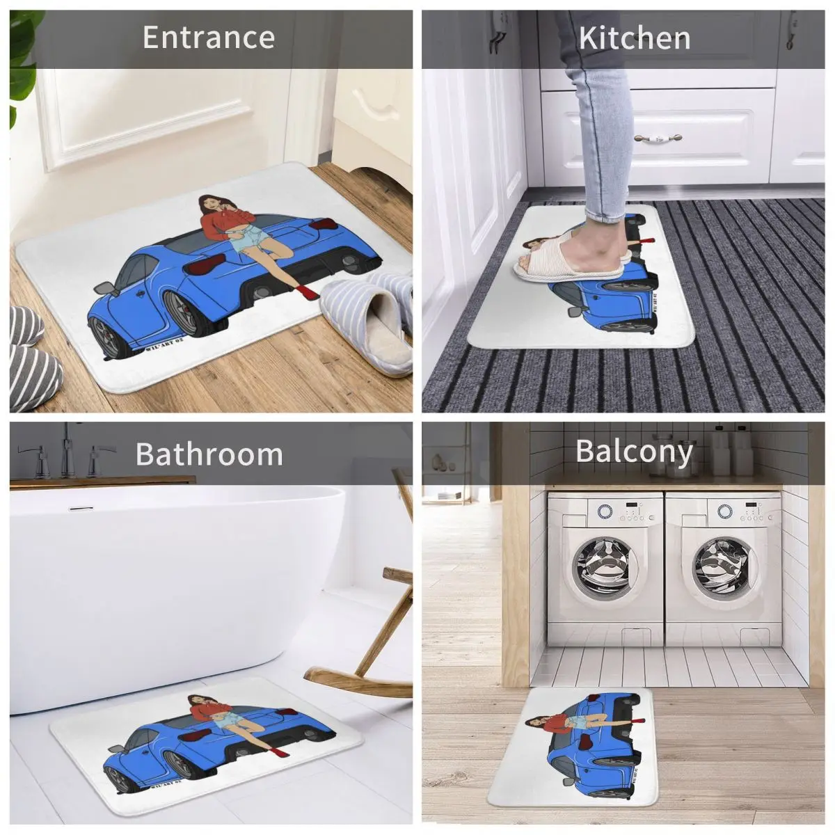 

Subaru Brz Bath Door Mat Jdms Car Rug Carpet Decor Entrance Living Room Home Kitchen Bedroom Anti-slip Balcony
