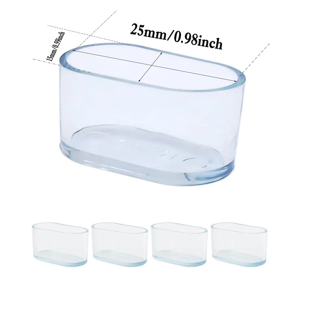 

Силиконовые защитные накладки на ножки мебели, овальные, черные/прозрачные