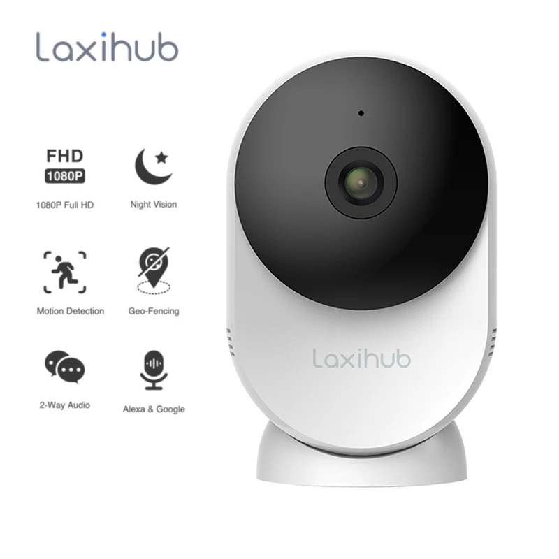 laxihub indoor ip camera wifi smart home surveillance camera baby cam monitor 720p1080p2k night vision ptz security camera free global shipping
