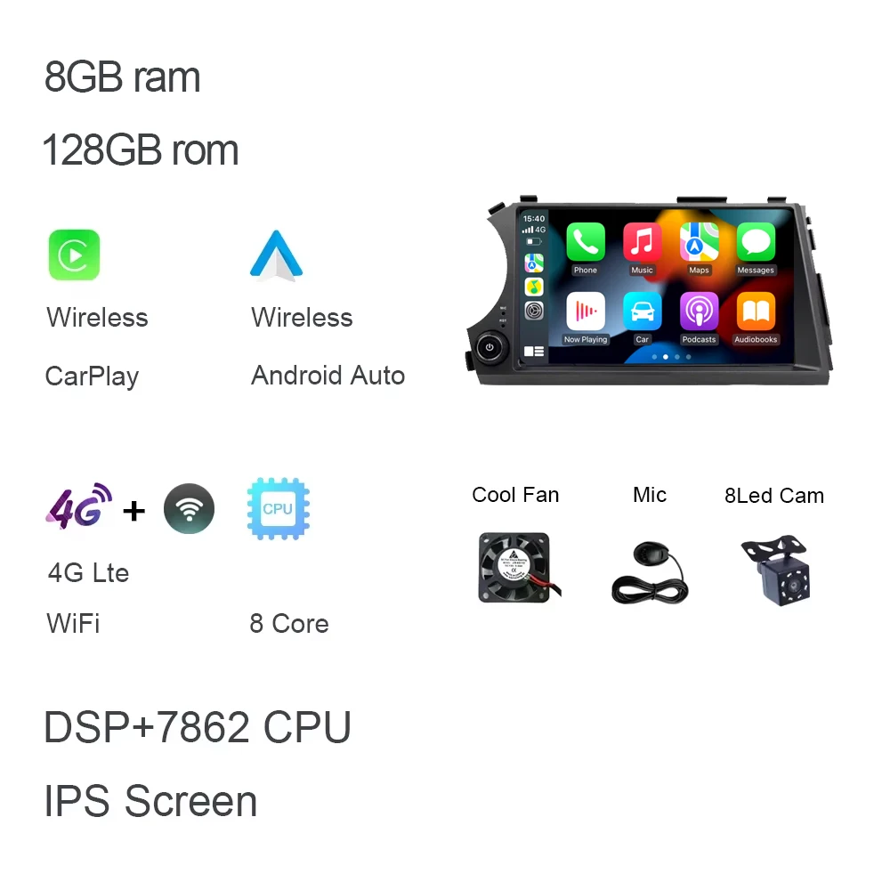 

DSP Carplay 8" 4G SIM LTE Android 14.0 8 ГБ ОЗУ 256 ГБ ПЗУ автомобильный DVD GPS-плеер для ssangyong Kyron Actyon Wi-Fi Bluetooth RDS радио