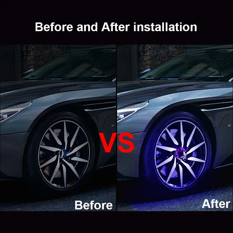 4 шт. Автомобильные светодиодные лампы 7 цветов