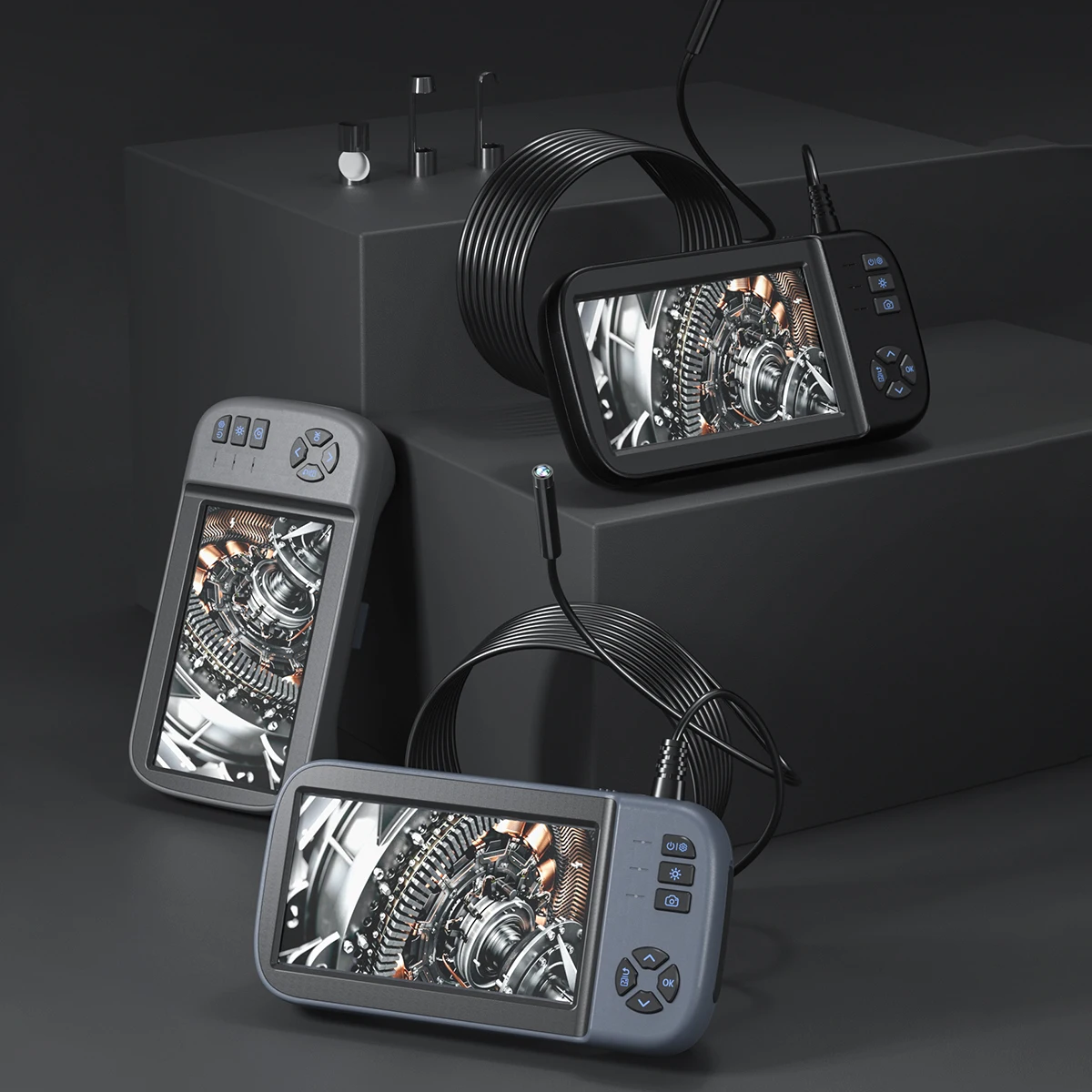 Камера-эндоскоп с двойным объективом 4 5 дюйма 8 мм 9 светодиодов