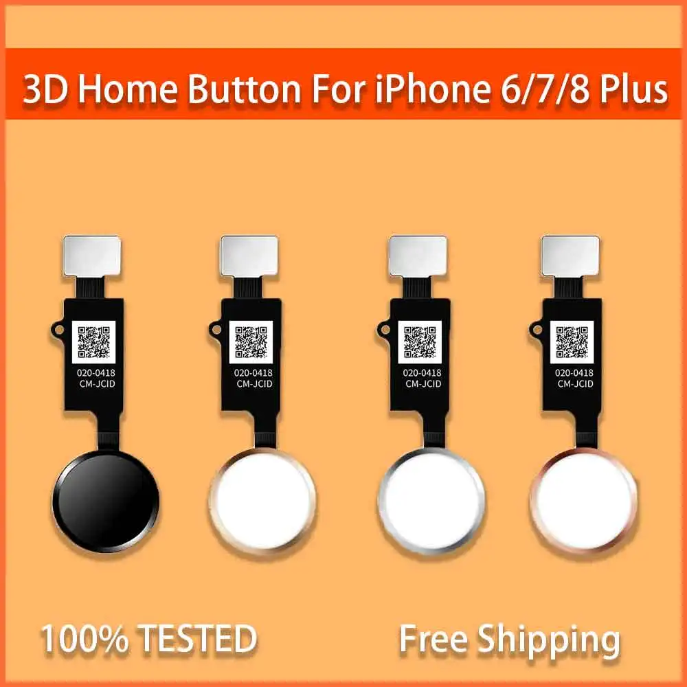 

JC-jcid 3D Start Button For iPhone 6 7 7plus 8 8Plus Flexible Cable Home Return Button, No Fingerprint Unlocking Function