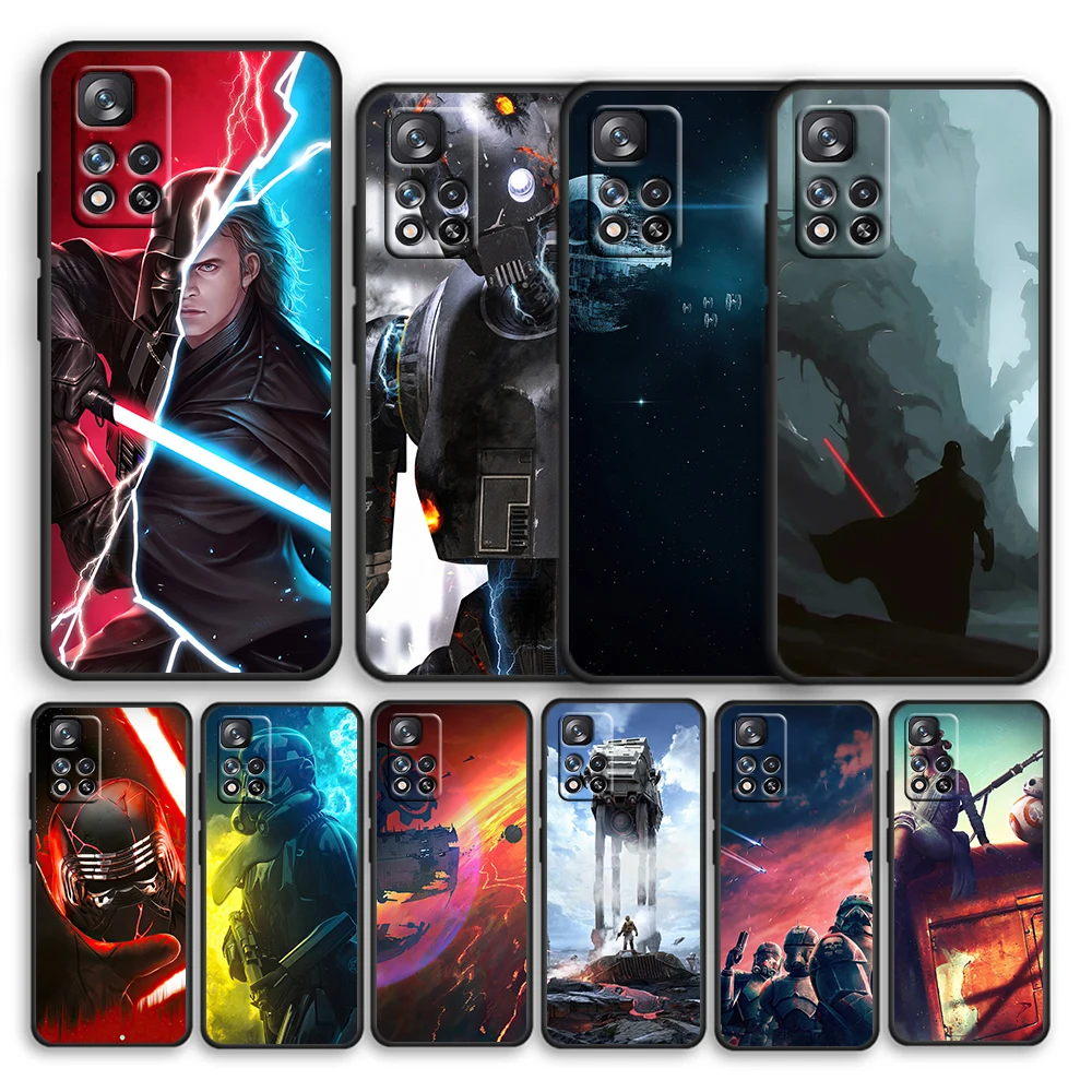 

Star wars cool weapon robot Black Phone Case For Xiaomi Redmi Note 12 11E 11S 11 11T 10 10S 9 9T 9S 8T 8 Pro Plus 5G Cover Shell