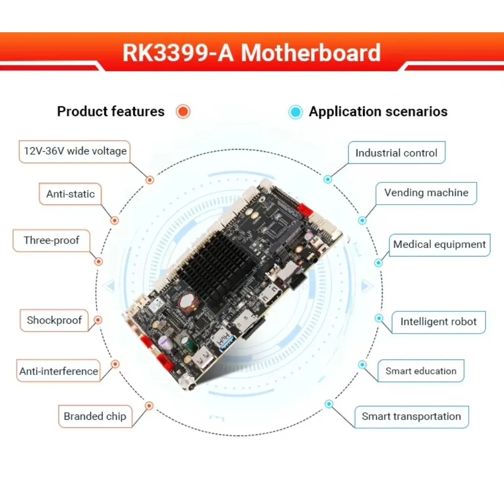 Фото Материнская плата RK3399 с шестью ядрами 1.8ГГц, 2ГБ+32ГБ, 4K LVDS EDP, Wi-Fi, 4G LTE, ОС Android/Linux, плата для разработки RK3399 №4