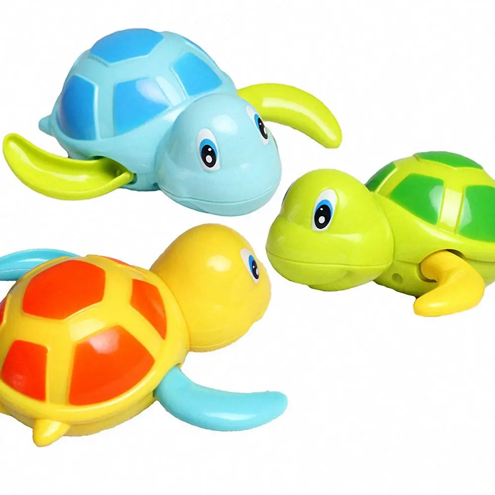 Cute Cartoon Bath Toys Animal Tortoise Classic Baby Water Toy Infant Swim Turtle Wound-up Chain Clockwork Kids Beach Bath Toy