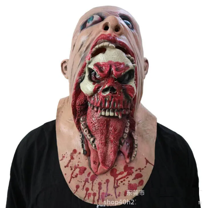 

Horrible Melting Face Latex Adult Bloody Zombie Mask Halloween Scary Cosplay Prop Costume