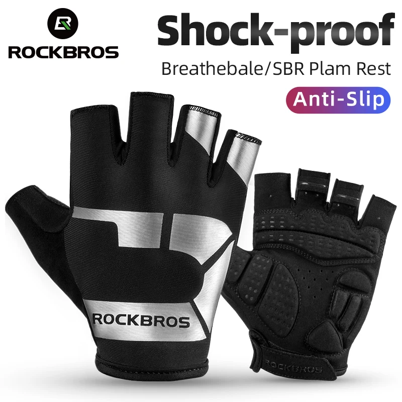 

ROCKBROS Anti-slip Cycling Gloves Shock Absorption Breathable Bike Gloves Comfortable Printing Outdoor Sports Bicycle Gloves