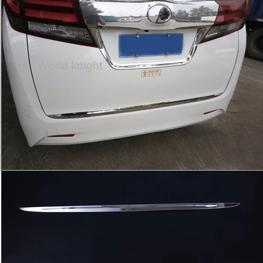 

For Toyota Alphard Vellfire 2016 2017 2018 2019 Steel Rear Trunk Lid Cover Trim Tailgate Door Boot Molding Strip Car Accessories