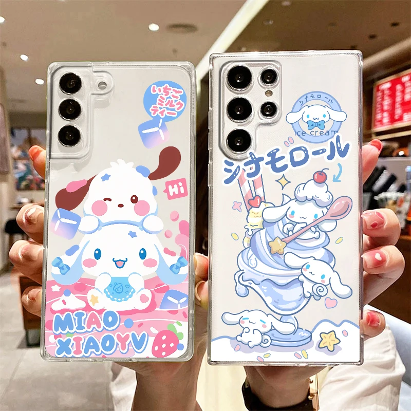 

Melody Cute Anime Girl For Samsung S23 S22 S21 Ultra S20 FE Pro Lite S10 S9 S8 Plus 5G Transparent Phone Case Cover