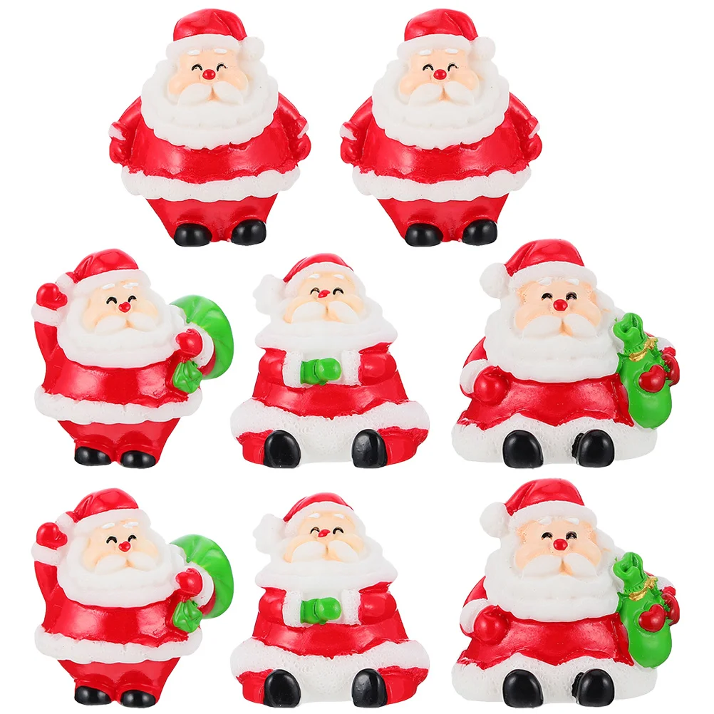 

8 шт., миниатюрные рождественские статуэтки