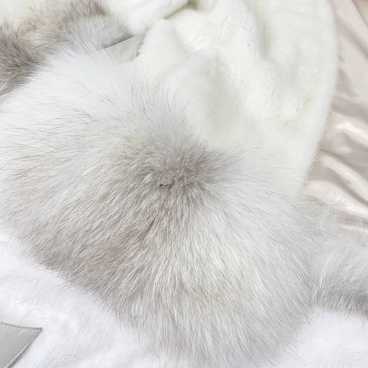 2022 Winter New Women Natural Mink Fur Coats With Real Fox fur Warm Short Mink Fur Jackets For Female Real Fur Coats