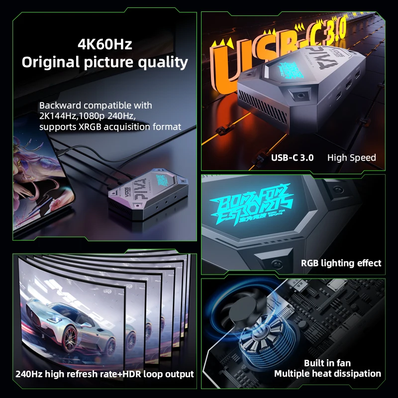 Piva 4K 60 Гц USB 3.0 к HDMI видео аудио карта захвата игр для OBS прямой трансляции