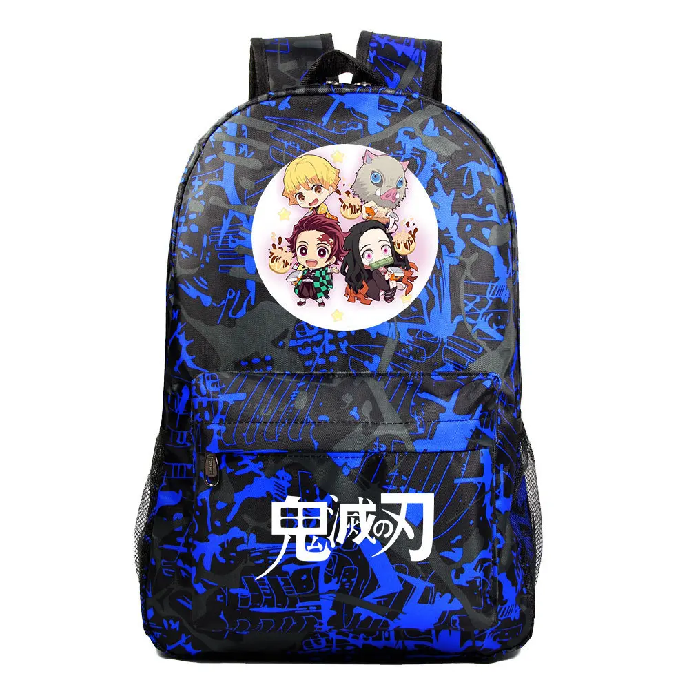 

Demon Slayer Kimetsu No Yaiba Zipper Backpack Unisex Casual Knapsack Teenger Travel Laptop Bag Student Schoolbag Print Packsack