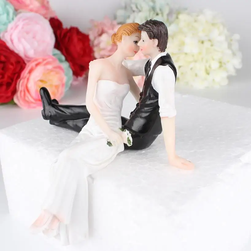 

wedding cake topper figurines bride groom cute style topper engagement anniversary bride shows gifts favors