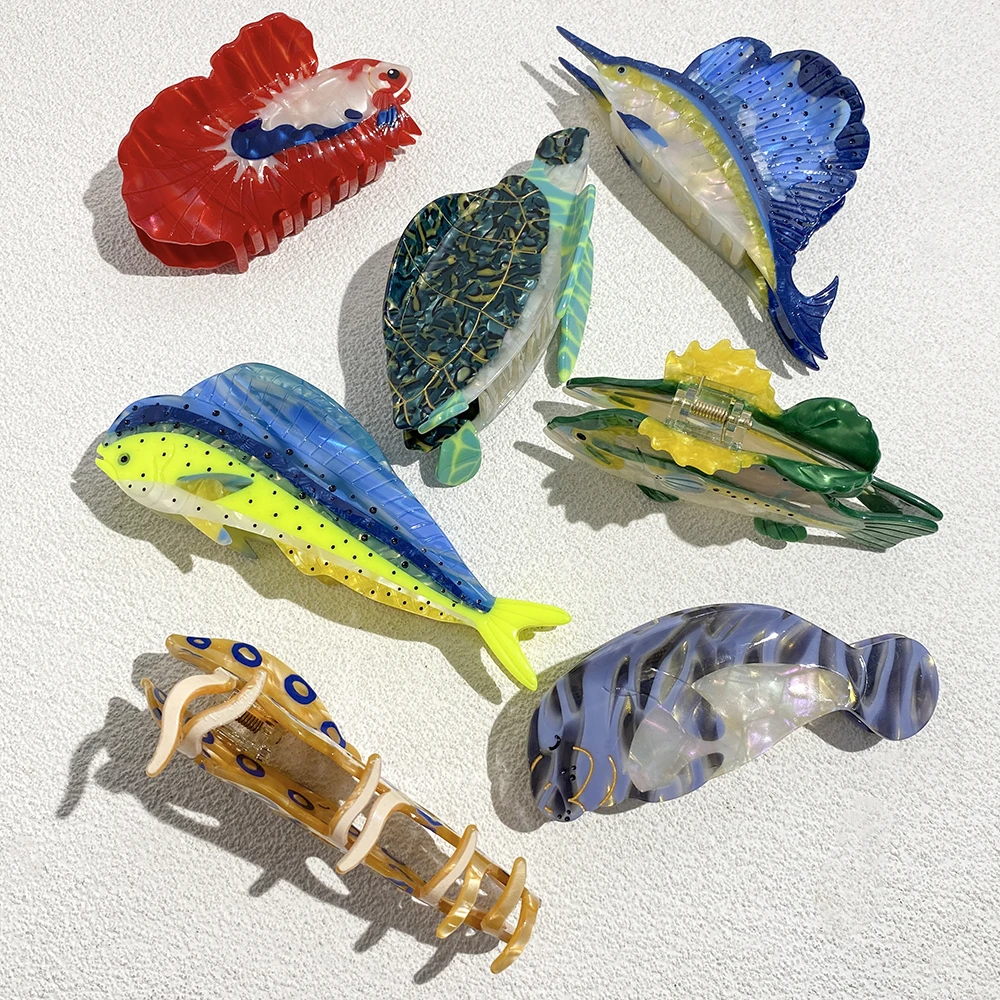 AENSOA Y2K Ocean Series Зажим для когтей Многоцветный мультяшный дизайн Классические