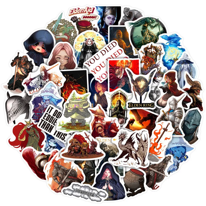 

Cartoon Anime Game Elden Ring Stickers Waterproof Skateboard Guitar Suitcase Laptop Bicycle Decal Graffiti Sticker Kids Toys