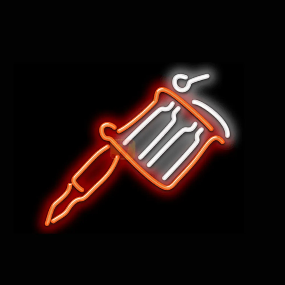 Тату-машина неоновая вывеска реальная стеклянная трубка ручной работы магазин