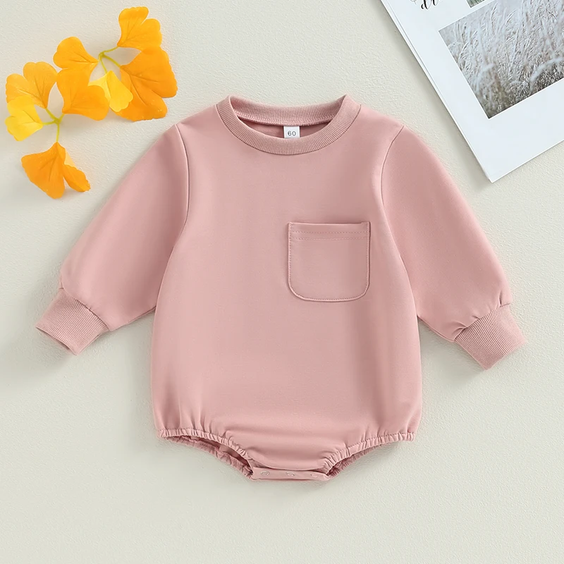 

Autumn New Baby Girls Boys Sweatshirt Rompers Soft Cotton Casual Solid Color Long Sleeve Jumpsuit Clothes Winter Infant Bodysuit