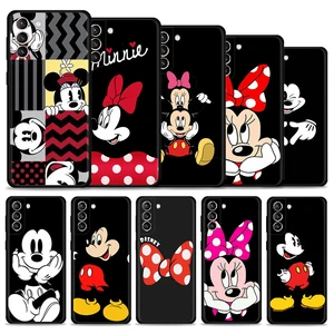 Case For Samsung Galaxy S21 S20 FE S22 Ultra S10 S9 S8 Plus S10e for Samsung Note 20 Ultra 10Plus Coque Cute Minnie Mickey Mouse